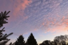 Pink Clouds and Moon
